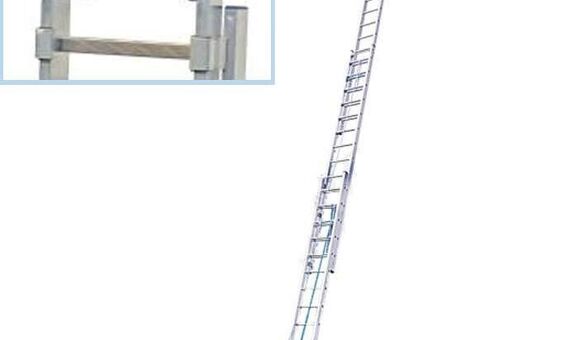 Трехсекционная лестница выдвигаемая тросом KRAUSE Stabilo 3x14 ступеней